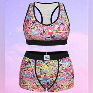 Care Bears Women's Multicolor Sports Bra and Shorts